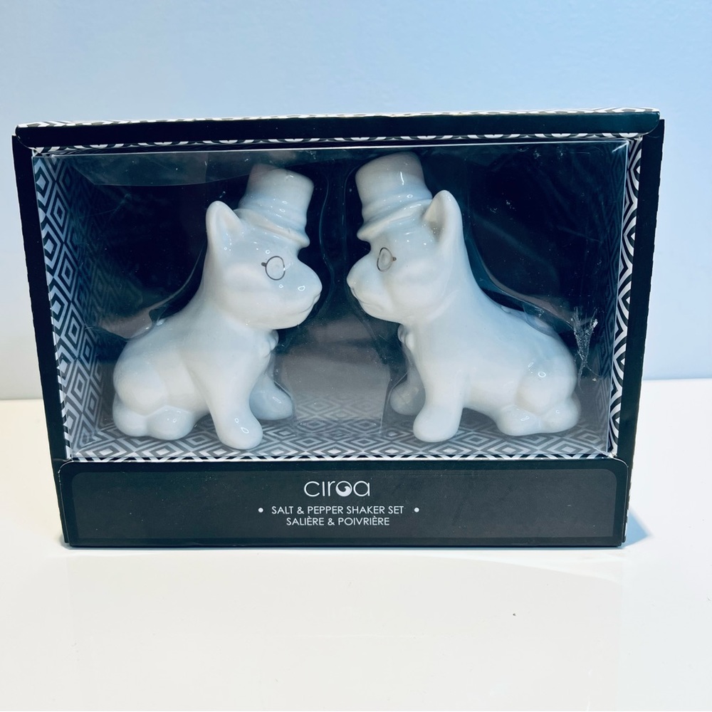 French Bulldog Salt and Pepper Shakers New in Box